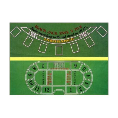 72'' x 36'' Blackjack & Baccarat Felt Layout