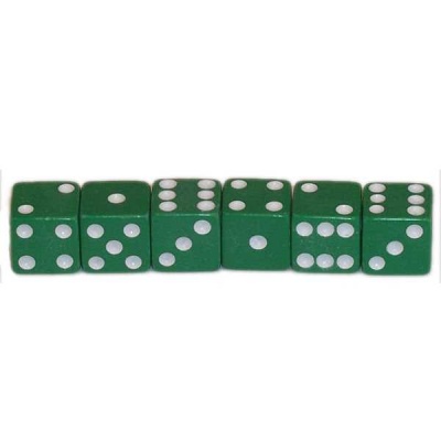 Set of Five Green Dice - Standard Size