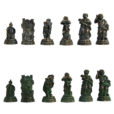 CLEARANCE: 3" Zeus Oxidized Metal Chess Pieces
