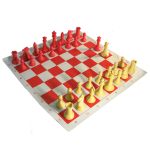 Red and Camel Deluxe Combination Chess Set