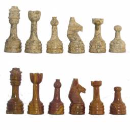 Coral & Red Rustic Style Marble Chess Pieces