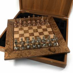 13" Luxury Desktop Metal Staunton Chess Set with Case