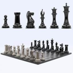 15" Luxury Solid Steel Staunton Chess Set