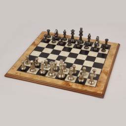 16" Aluminum Staunton Beveled Turkish Chess Set