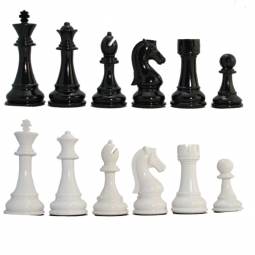4 1/4" Ultraweight Black and White Resin Staunton Chess Pieces