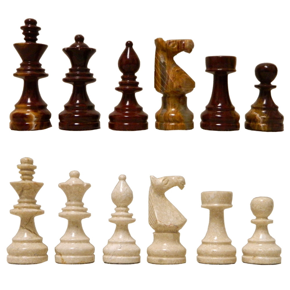 Board is not included Staunton European Chess Pieces 32 Cream & Black chessmen 