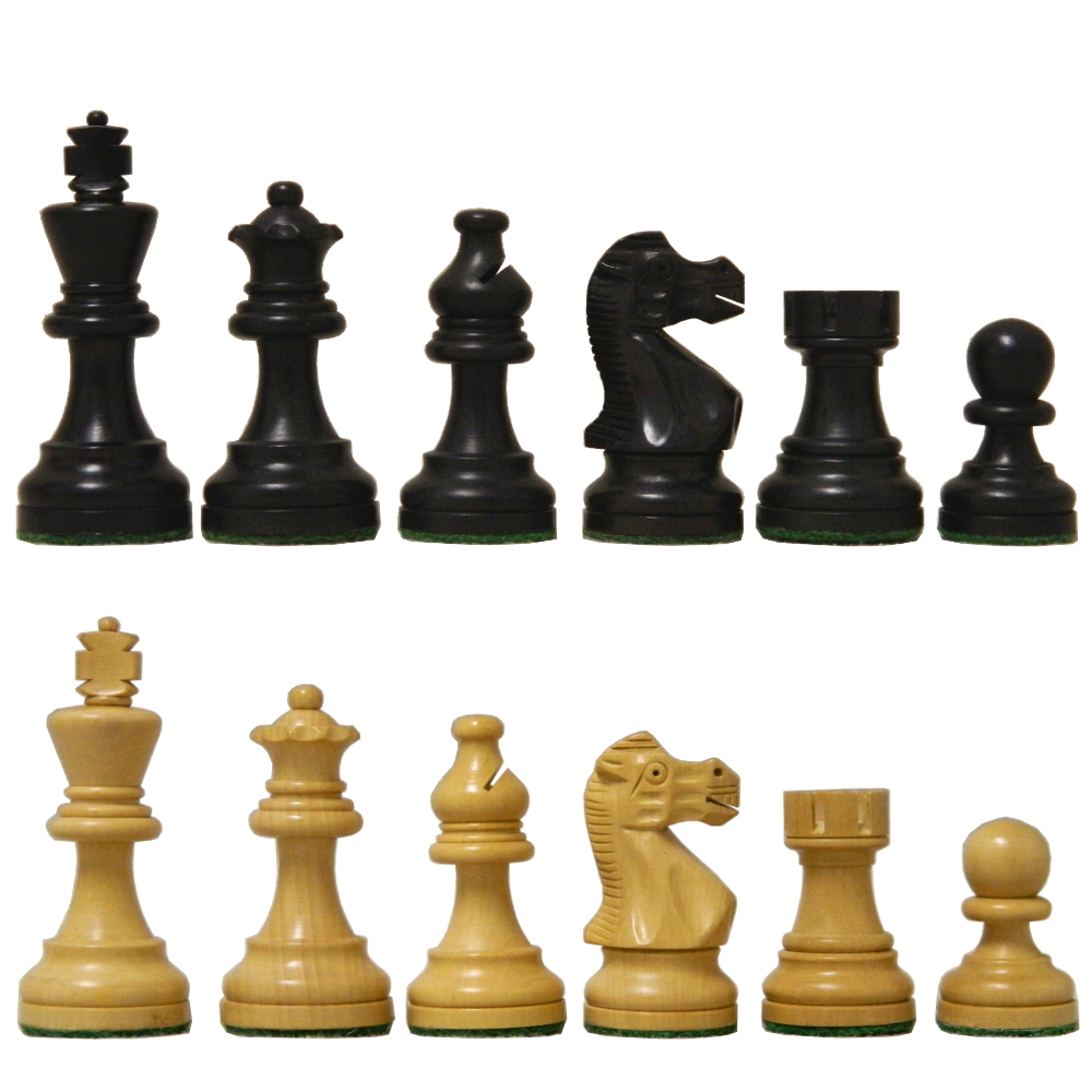 Deluxe Old Club Staunton Chess Set Ebony Boxwood Pieces with Black