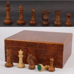 3 1/2" MoW Honey Rosewood Phalanx Staunton Chess Pieces