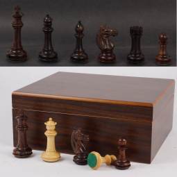 3 1/2" MoW Rosewood Phalanx Staunton Chess Pieces