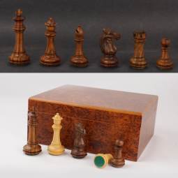 4" MoW Honey Rosewood Phalanx Staunton Chess Pieces