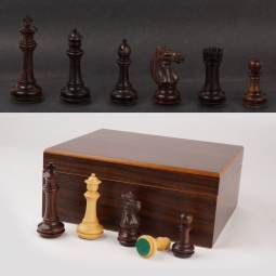 4" MoW Rosewood Phalanx Staunton Chess Pieces
