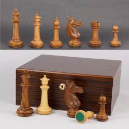 5 1/4" MoW Honey Rosewood Phalanx Staunton Chess Pieces