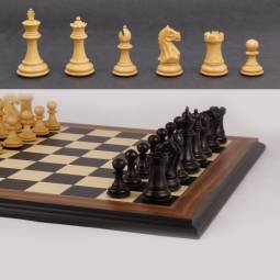 18" MoW Ebony Imperator Presidential Staunton Chess Set