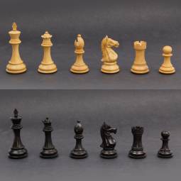 4" MoW Ebony Imperator Staunton Chess Pieces