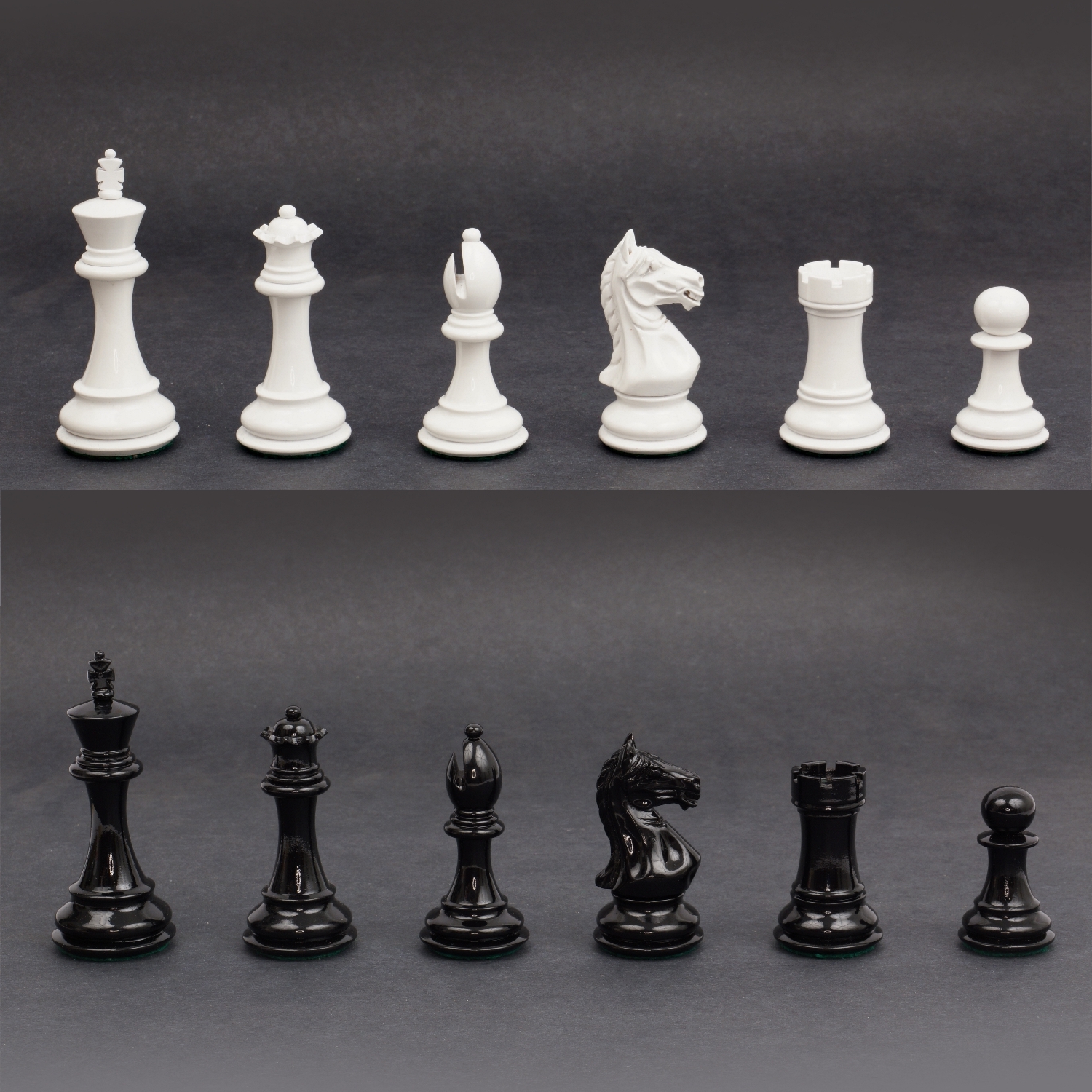 The Emperor Series Chess Pieces , Pearl White & Royal Blue Lacquered, 4.4  King