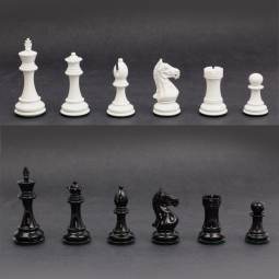 4" MoW Black and White Lacquered Imperator Staunton Chess Pieces