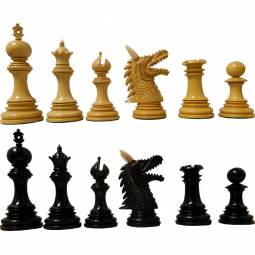 4 1/2" MoW Ebony Tyrant Staunton Chess Pieces