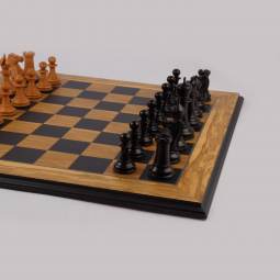 23" 1849 Jacques Reproduction Ebony Staunton Presidential Chess Set