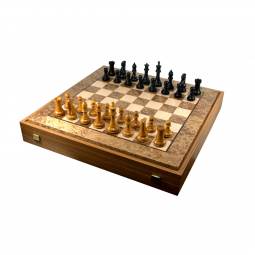20" Ebonized Jacques Antiqued Weighted Luxury Staunton Chess Set