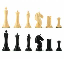 3 3/4" MoW Ebonized Equinox Staunton Chess Pieces