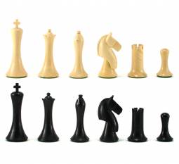 3 3/4" MoW Ebony Equinox Staunton Chess Pieces