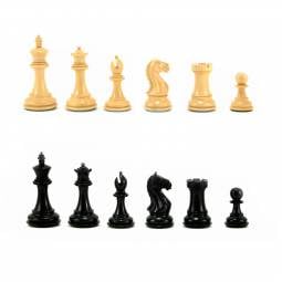 3 1/2" MoW Ebony Lux Imperator Staunton Chess Pieces