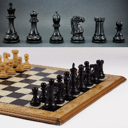 16" MoW Ebonized Luxe Legionnaires Turkish Chess Set