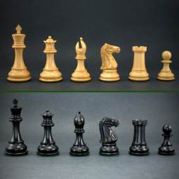 The Bridle Study Analysis Chess Pieces in Ebonized and Boxwood - 3.2 King