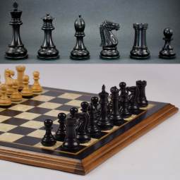 19" MoW Ebonized Luxe Legionnaires Luxury Staunton Chess Set