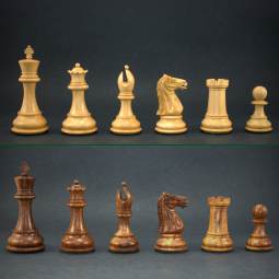 4" MoW Honey Rosewood Luxe Legionnaires Staunton Chess Pieces