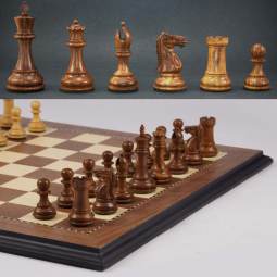 23" MoW Honey Rosewood Luxe Legionnaires Presidential Chess Set