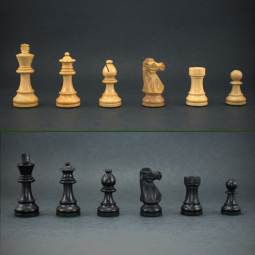 3" MoW Classics Ebonized Executive French Staunton Chess Pieces