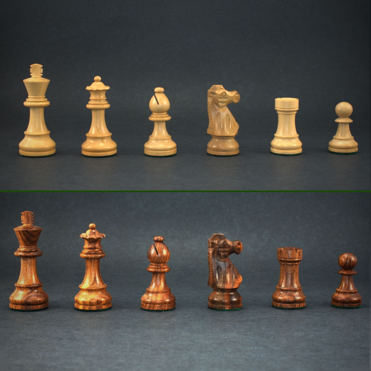 French Staunton Chess Set - Weighted Pieces & Walnut Wood Board 14.75 in.