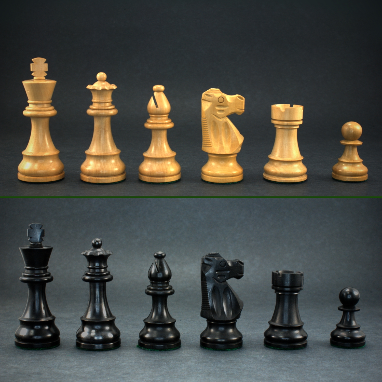 Parker Staunton Chess Set Burnt Boxwood Pieces with Black Ash Burl Chess  Board - 3.75 King