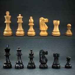 3 3/4" MoW Classics Ebonized Executive French Staunton Chess Pieces