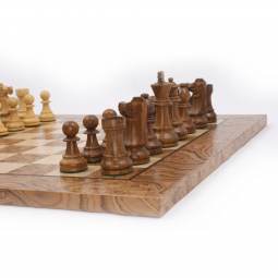 20" MoW Classics Honey Rosewood Executive French Luxury Staunton Chess Set