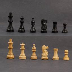 3" MoW Classics Ebonized Executive American Staunton Chess Pieces