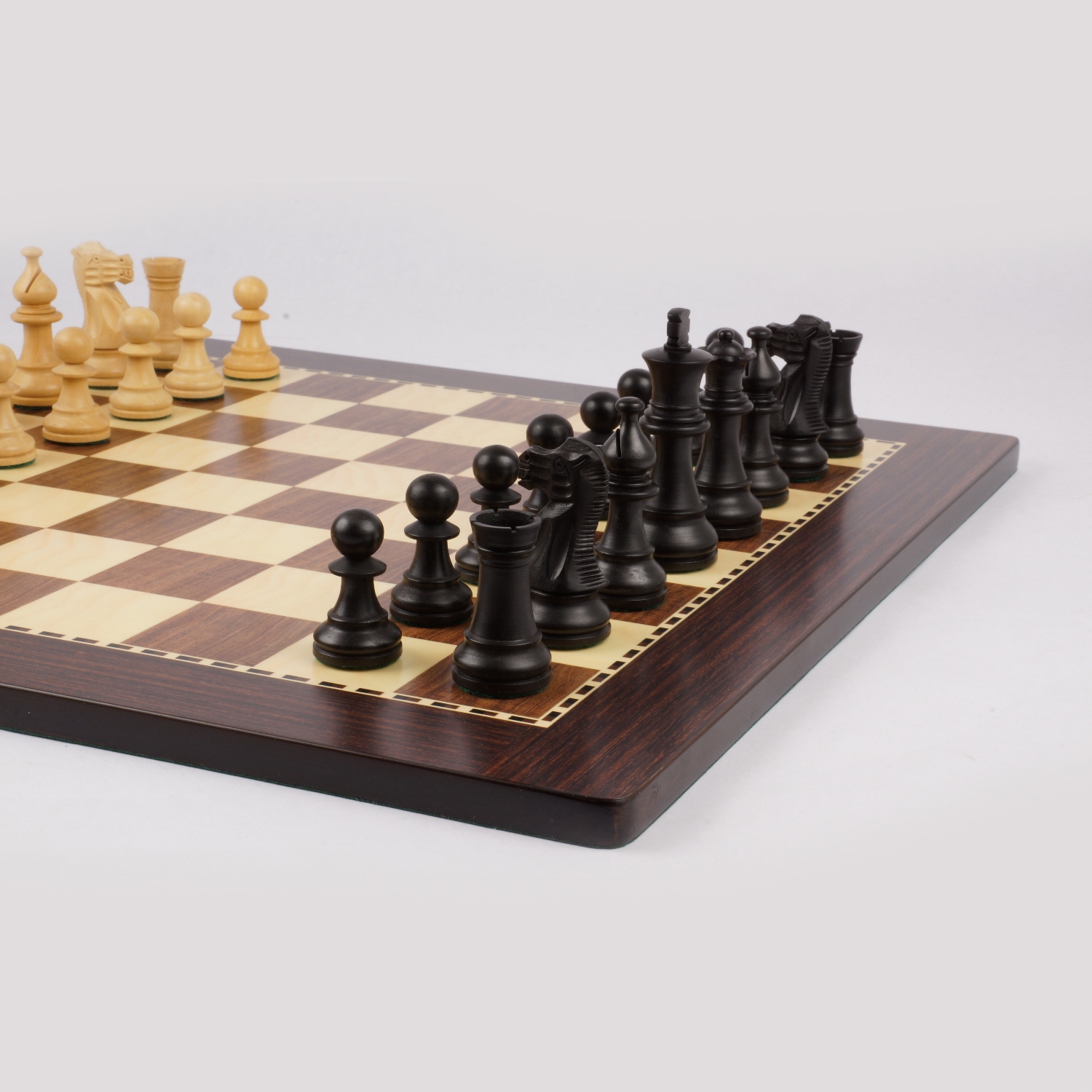 Classic Chess Board - Walnut Wood with Rounded Corners 16 in.