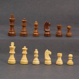 Black & Natural 3 3/4" Anderssen Staunton Wood Chess Set 18" Walnut Color Board 