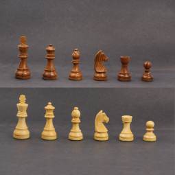 LARGE 4 3/8" King Copper & Gold Finish Staunton Chess Set 18" Cherry Color Board 