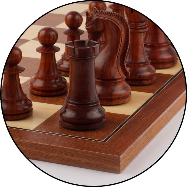 NO BOARD 4 QUEENS BLACK Supreme Knight 3 3/4" King Staunton Wood Chess Men Set 