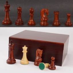 4 1/4" MoW Padouk Old World Staunton Chess Pieces
