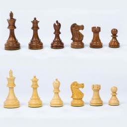 3 3/4" Deluxe Honey Rosewood Stauton Chess Pieces