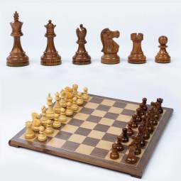 18" Elevated Deluxe Weighted Staunton Chess Set