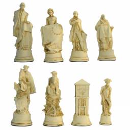 7" American Independence Crushed Stone Chess Pieces