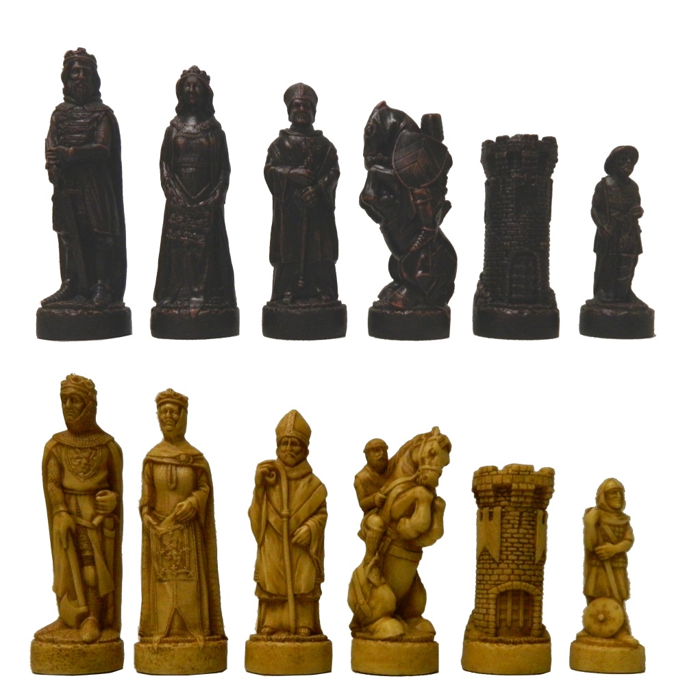 English and Scottish Crushed Stone Chess Pieces