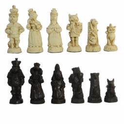 4 1/2" Cats and Dogs Crushed Stone Chess Pieces