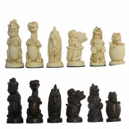 3 1/4" Fun Dinosaur Crushed Stone Chess Pieces