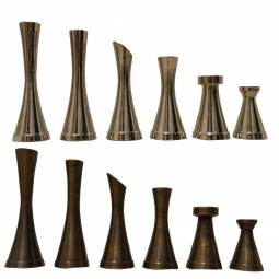 3 3/4" Modern Brass Chess Pieces