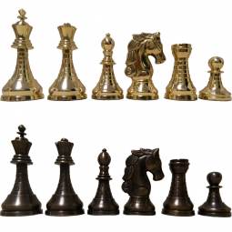 5" Brick Metal Staunton Chess Pieces